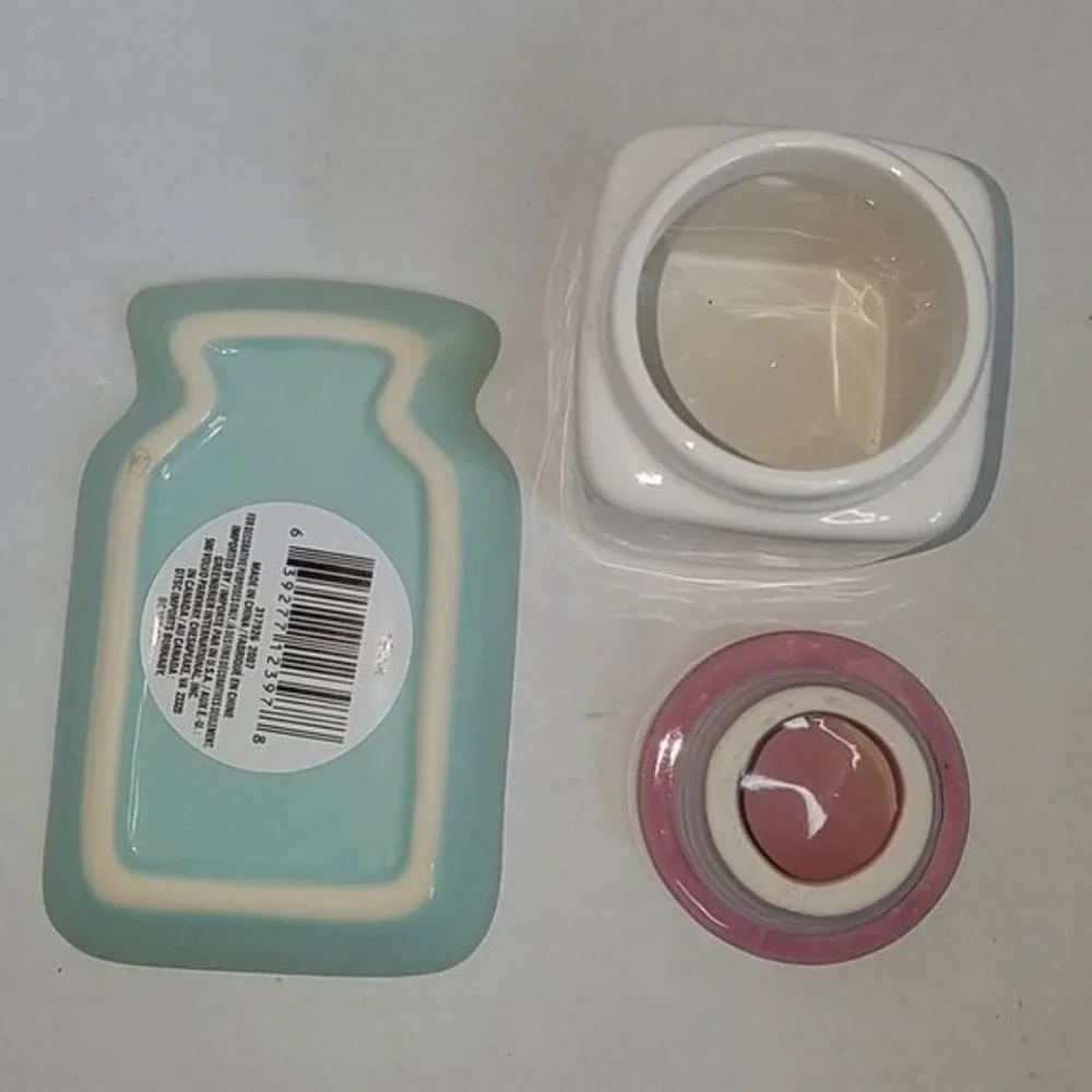 Decorative Jar Dish Soap Jewelry Love Yogurt NWT